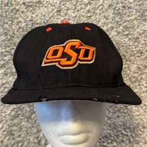 Nike OSU Cowboys Hat Cap Mens Black Fitted Size 7‎ Wool Nike 643 Thrashed *